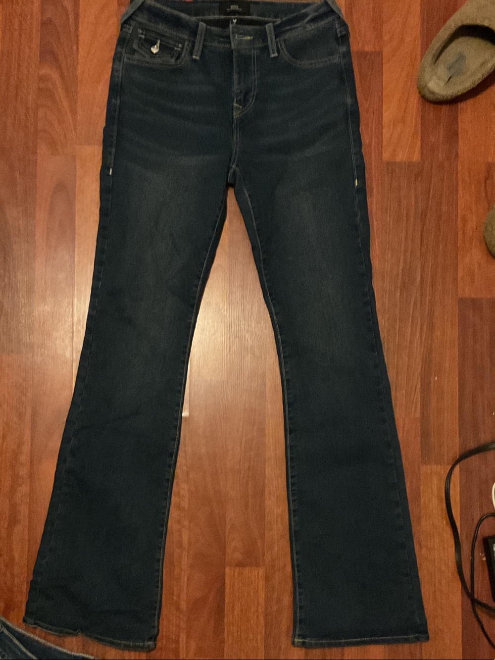 True religion Becca Dark Blue Women's Bootcut Jeans with rhinestone pockets